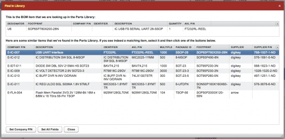 Review the short list of similar parts in the library and see if there is a match to your BOM item.